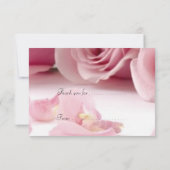 ありがとうピンク色の花 サンキューカード (裏面)