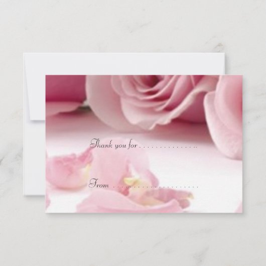 ありがとうピンク色の花 サンキューカード (裏面)