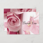 ありがとうピンク色の花 サンキューカード (正面/裏面)