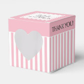 ありがとうピンク/ホワイト/ホワイトのパターストライプン フェイバーボックス (正面サイド)