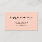 ありがとうピンク |ミニマルモダンリスト手書き 割引カード (裏面)