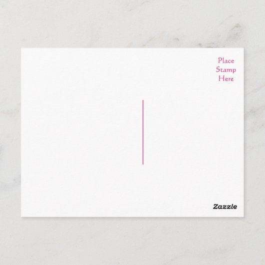 ありがとうピンク&紫の水色の花 ポストカード (裏面)