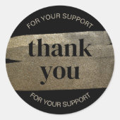 ありがとうフェイク金ゴールドブラシストロークのシール ラウンドシール (正面)