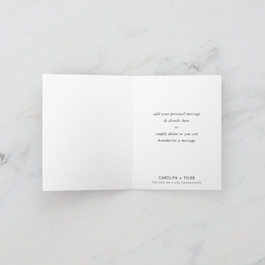 ありがとうフォトカードエレガントなウェディングピ淡い色のンク サンキューカード (内部)