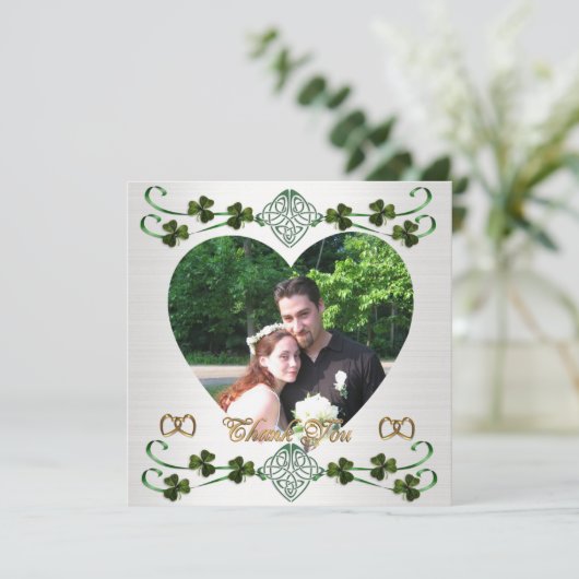 ありがとうフォトカード結婚アイリッシュのUnityノット サンキューカード (スタンド正面)