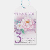 ありがとうフォトクラシックフローラ誕生日パーティー ギフトタグ (正面)