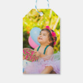 ありがとうフォトクラシックフローラ誕生日パーティー ギフトタグ (裏面)