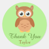 ありがとうフクロウ ラウンドシール (正面)