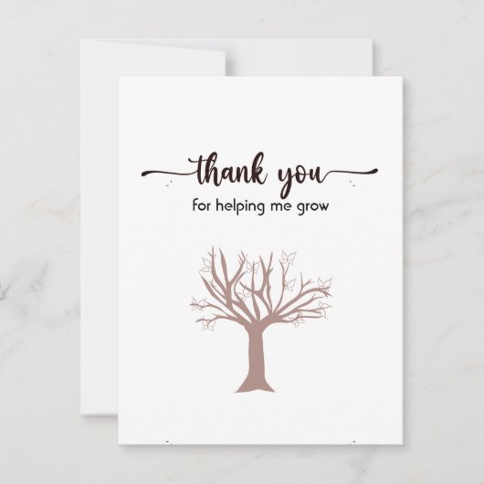 ありがとうフラットカードかわいいシンプルと サンキューカード (正面)