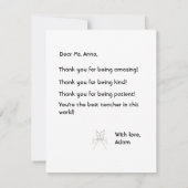 ありがとうフラットカードかわいいシンプルと サンキューカード (裏面)