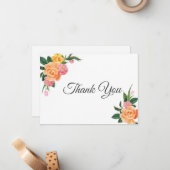 ありがとうフラットノートカード牡丹 ノートカード (正面/裏面インサイチュ)