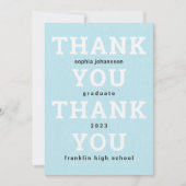 ありがとうフラット卒業北極ブルー サンキューカード (正面)