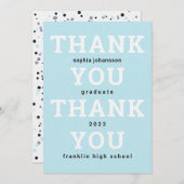 ありがとうフラット卒業北極ブルー サンキューカード (正面/裏面)