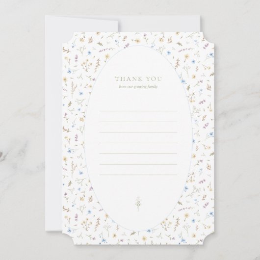 ありがとうフラット – ストーリーブックブルー サンキューカード (正面)