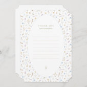 ありがとうフラット – ストーリーブックブルー サンキューカード (正面/裏面)