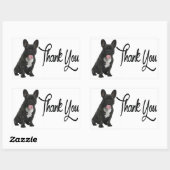 ありがとうフランスのブルドッグ子犬ステッカー 長方形シール (シート)