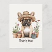 ありがとうフレンチブルドッグガーデニング花瓶 ポストカード (正面)