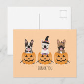 ありがとうフレンチブルドッグ パンプキン ポストカード (正面/裏面)