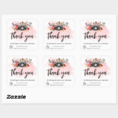 ありがとうフローラウォーターカラーカメラフォトグラファー スクエアシール (シート)