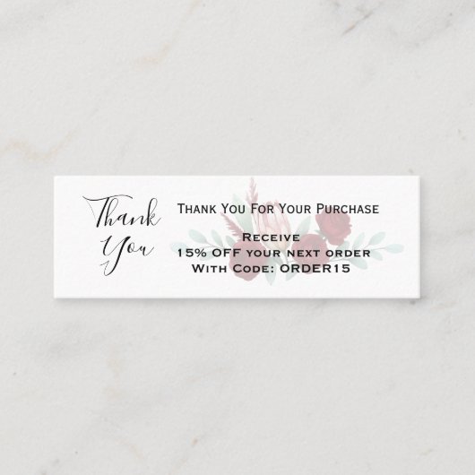 ありがとうフローラ割引コードQR挿入 スキニー名刺 (正面)