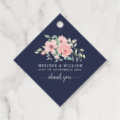 ありがとうフローラ水彩海軍結婚の フェイバータグ (正面)