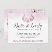 ありがとうフローラ〔雄ジカの〕枝角ピンク金ゴールド大理石4 – 写真 ポストカード (正面/裏面)