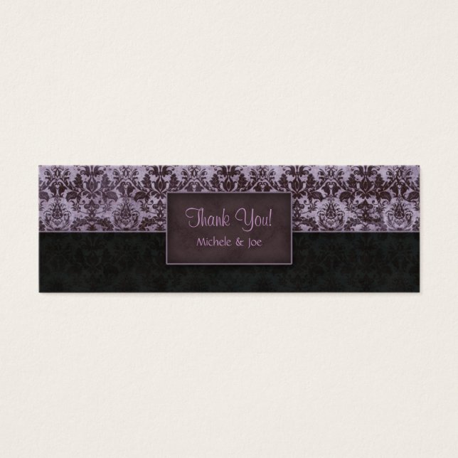 ありがとうブックマークDamask Purple Black (正面)