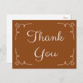 ありがとうブラウンと白のハート愛ステッカー ポストカード (正面/裏面)