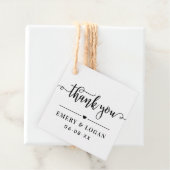 ありがとうブラック結婚スクリプトのモノグラム フェイバータグ (インサイチュ)