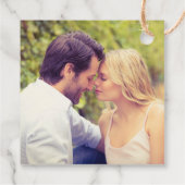 ありがとうブラック結婚スクリプトのモノグラム フェイバータグ (裏面)