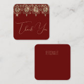 ありがとうブルゴーニュ赤い金ゴールドレースの輝エレガントき ノートカード (正面/裏面)