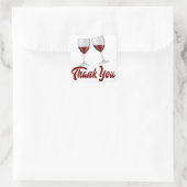 ありがとうブルゴーニュ赤ワイングラス結婚ズ スクエアシール (バッグ)