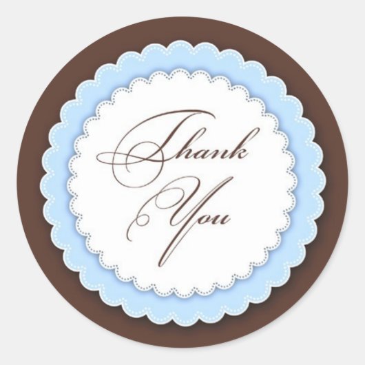 ありがとうブルーブラウン ラウンドシール (正面)