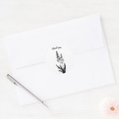 ありがとうブルーベルブラックインクラインスケッチ花 ラウンドシール (封筒)