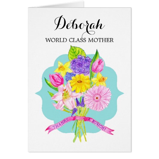 ありがとうブーケ母のデイカード (正面)