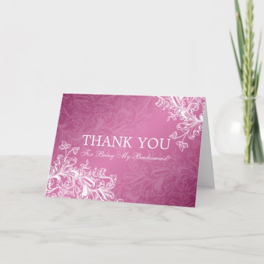 ありがとうベアトリス ヴィンテージ スワール ピンク サンキューカード (正面)