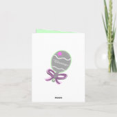 ありがとうベイビーシャワー エレガントピンク ラトル サンキューカード (裏面)