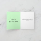 ありがとうベイビーシャワー エレガントピンク ラトル サンキューカード (内部)