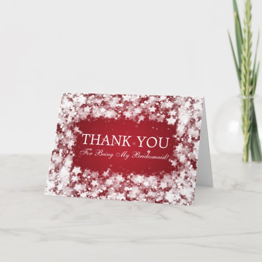 ありがとうベストガール きらきら星 赤 サンキューカード (正面)