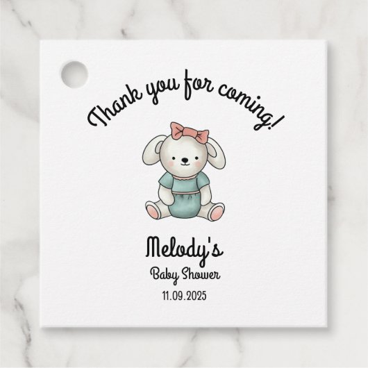 ありがとうベビーガールテディ フェイバータグ (正面)