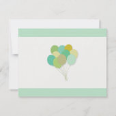 ありがとうベビーシャワーの気球の破裂音の性は明らかにします 招待状 (裏面)