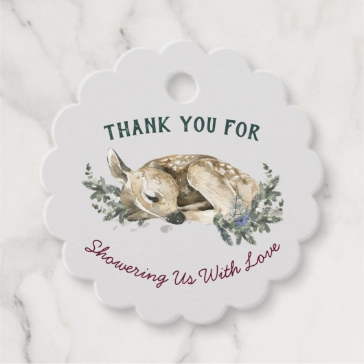 ありがとうベビー冬の外は寒い フェイバータグ (正面)