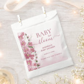 ありがとうベビー開花ガールピンクフローラシャワー フェイバーバッグ (クリップ留めされた状態)