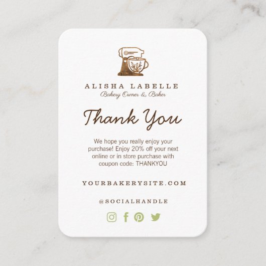 ありがとうベーカリースタンドミキサーエンクロージャカード エンクロージャーカード (正面)