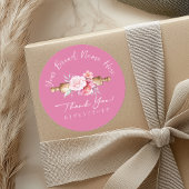 ありがとうベーカリーパティシシェフ転がのピンピンク ラウンドシール