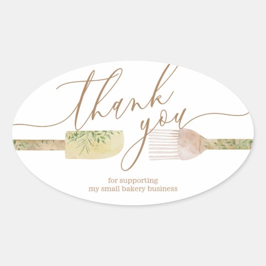 ありがとうベーカリー スモールビジネス パティスリー 楕円形シール (正面)