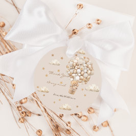 ありがとうベージュベアベビーベビーシャワー フェイバータグ