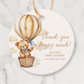 ありがとうベージュホットエアバルーンテディベア フェイバータグ (正面)