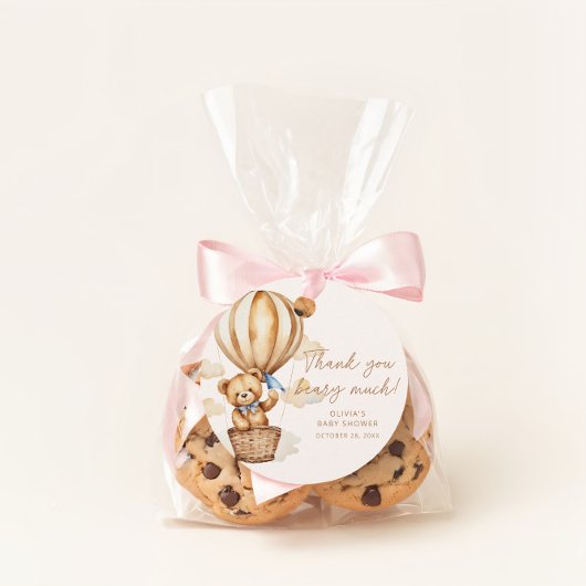 ありがとうベージュホットエアバルーンテディベア フェイバータグ