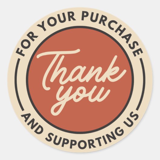 ありがとうベージュレッド ラウンドシール (正面)